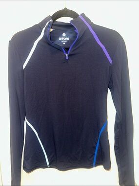 G/FORE Navy Long-Sleeve Quarter-Zip with Purple & Blue Accents XS